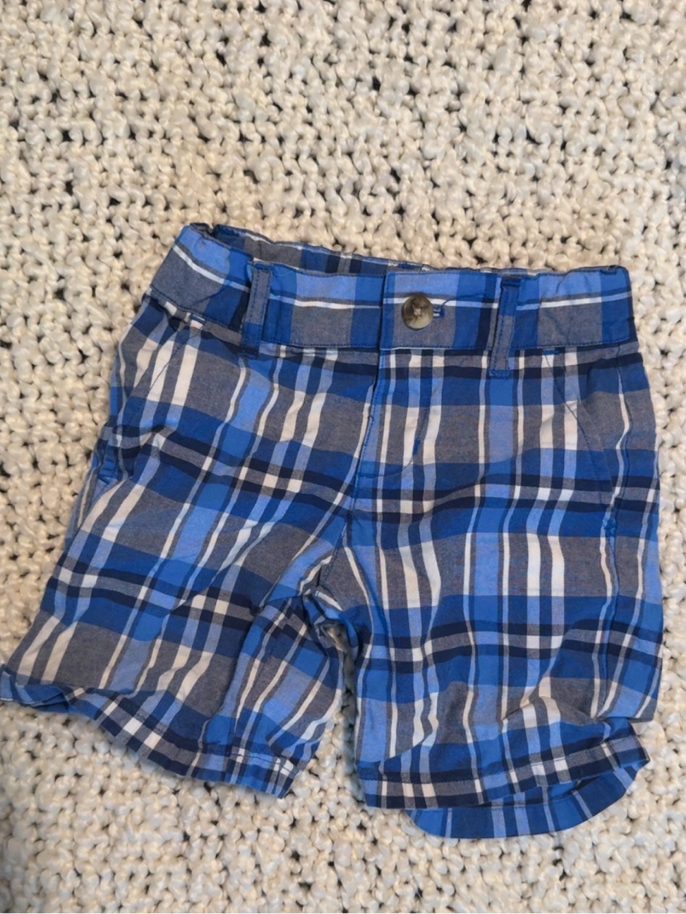 Janie and Jack Blue and White Plaid Shorts